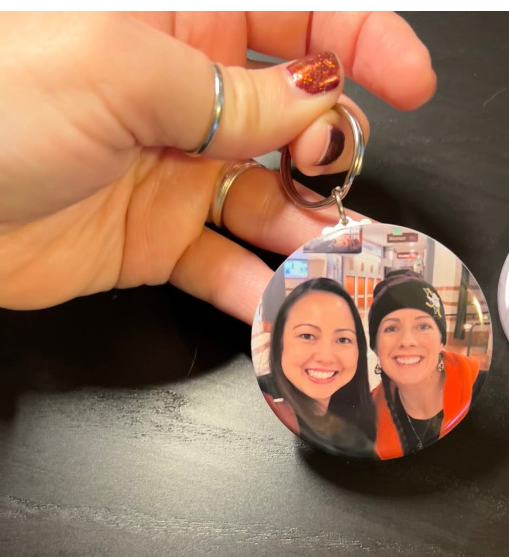 Round - Keychain & Button Combo